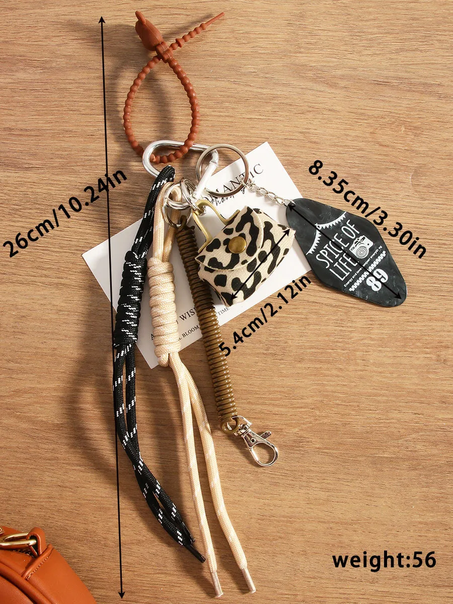 Fashion Leopard Leather Mini Bag With Braided Rope Mobile Phone Pendant High-End Good Texture Personality Half-Handmade Design display picture 2