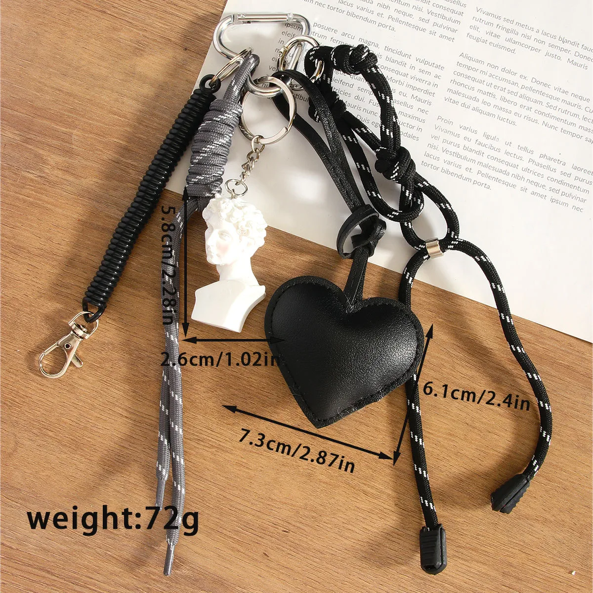 Artistic Style David Statue Pink Blush Pearl Chain Black Pu Material Ornaments Suitable For Simple And Elegant Personalized Design Of Bags display picture 1