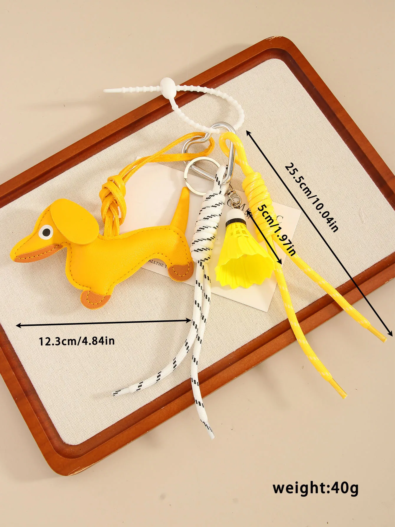 Cute Leather Sausage Dog Keychain Package Pendant Handmade Braided Rope Miu Style Original Design Pu Material Animal Pattern Ornaments display picture 1