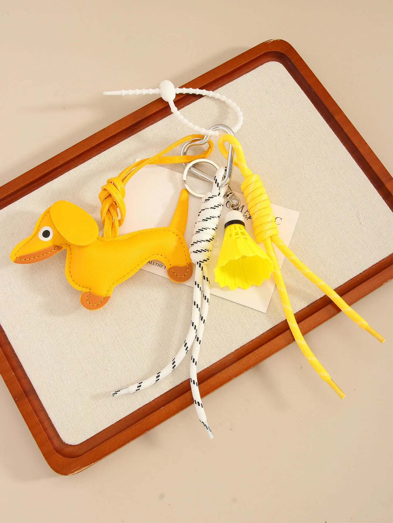 Cute Leather Sausage Dog Keychain Package Pendant Handmade Braided Rope Miu Style Original Design Pu Material Animal Pattern Ornaments display picture 10