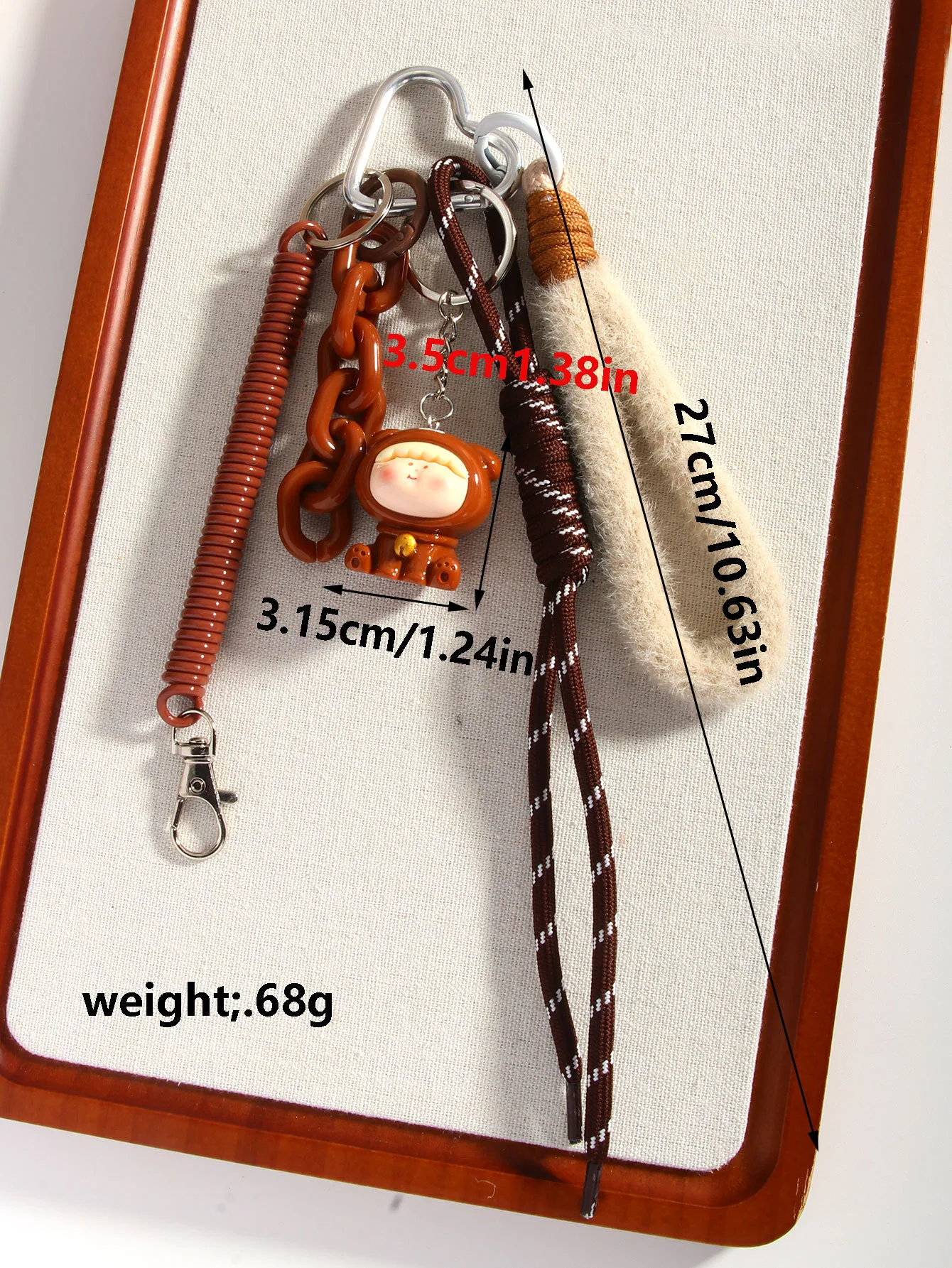 Style Cartoon Bear Lili Mobile Phone Strap Braided Rope Package Pendant Accessories Personalized Mixed Material Kitty  Gift display picture 2