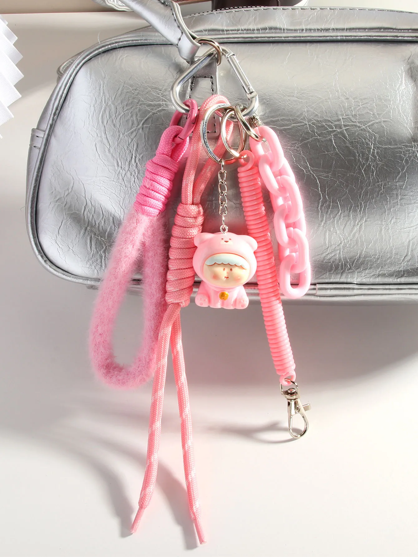 Style Cartoon Bear Lili Mobile Phone Strap Braided Rope Package Pendant Accessories Personalized Mixed Material Kitty  Gift display picture 3