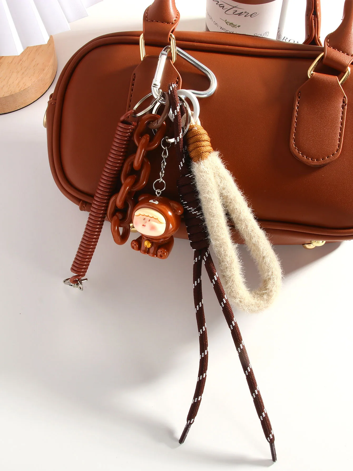 Style Cartoon Bear Lili Mobile Phone Strap Braided Rope Package Pendant Accessories Personalized Mixed Material Kitty  Gift display picture 5