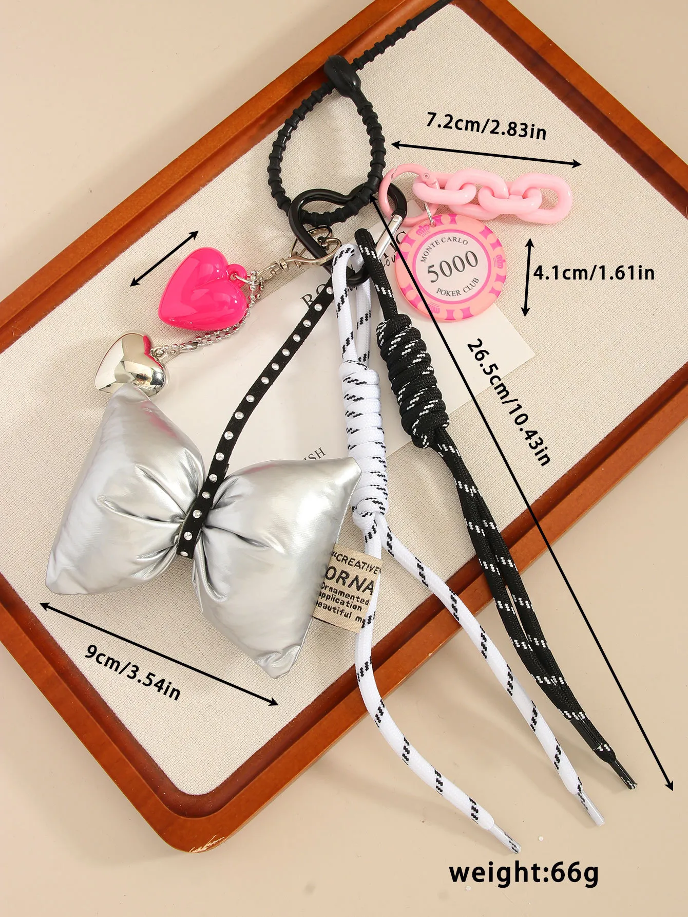 New InS-style Bow Heart-shaped Leather Woven Rope Bag With Cotton Handbag Decoration display picture 1