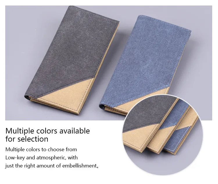 Men's Long Canvas Wallet Can Be Customized Card Holder Two-in-One Ticket Holder Denim Fabric Geometric Pattern Simple Style Lightweight display picture 11