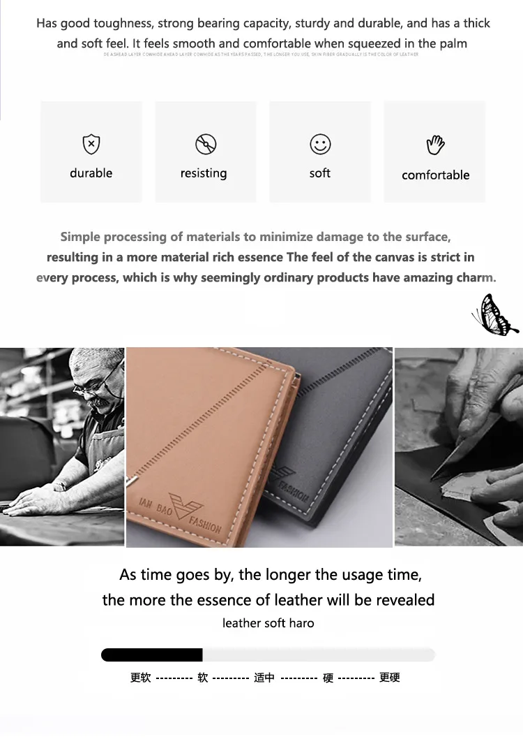 Men's New Short Wallet Business Style Ultra-Light Wear-Resistant Factory Direct Selling Men's Leather Wallet Card Holder display picture 2