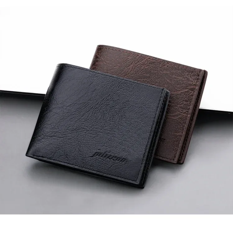 Men's Short Slim Wallet With Zipper Can Hold Driving License Ultrathin And Simple Style Leather Wallet Suitable For Teenagers And College Students display picture 6