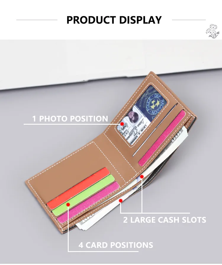 Men's New Short Wallet Business Style Ultra-Light Wear-Resistant Factory Direct Selling Men's Leather Wallet Card Holder display picture 4