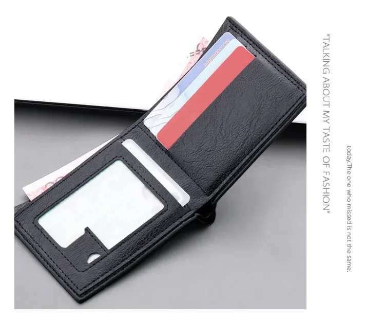 Men's Short Slim Wallet With Zipper Can Hold Driving License Ultrathin And Simple Style Leather Wallet Suitable For Teenagers And College Students display picture 12