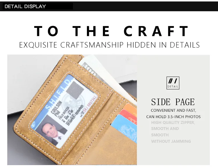 Men's New Wallet Tri-Fold Denim Canvas Large Capacity Leather Clip Canvas Geometric Pattern Inner Pu Ultra-Light Color Matching Edge display picture 14