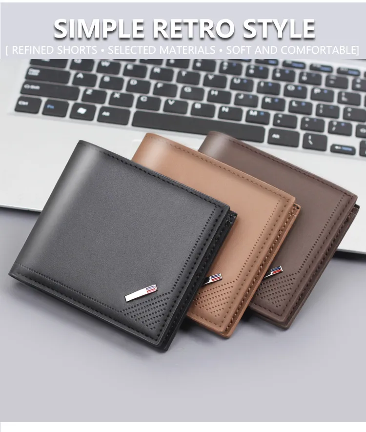 Men's New Business Wallet Factory Direct Sales Leather Card Bag Ultralight Geometric Pattern Elite Style Men's Wallet display picture 1