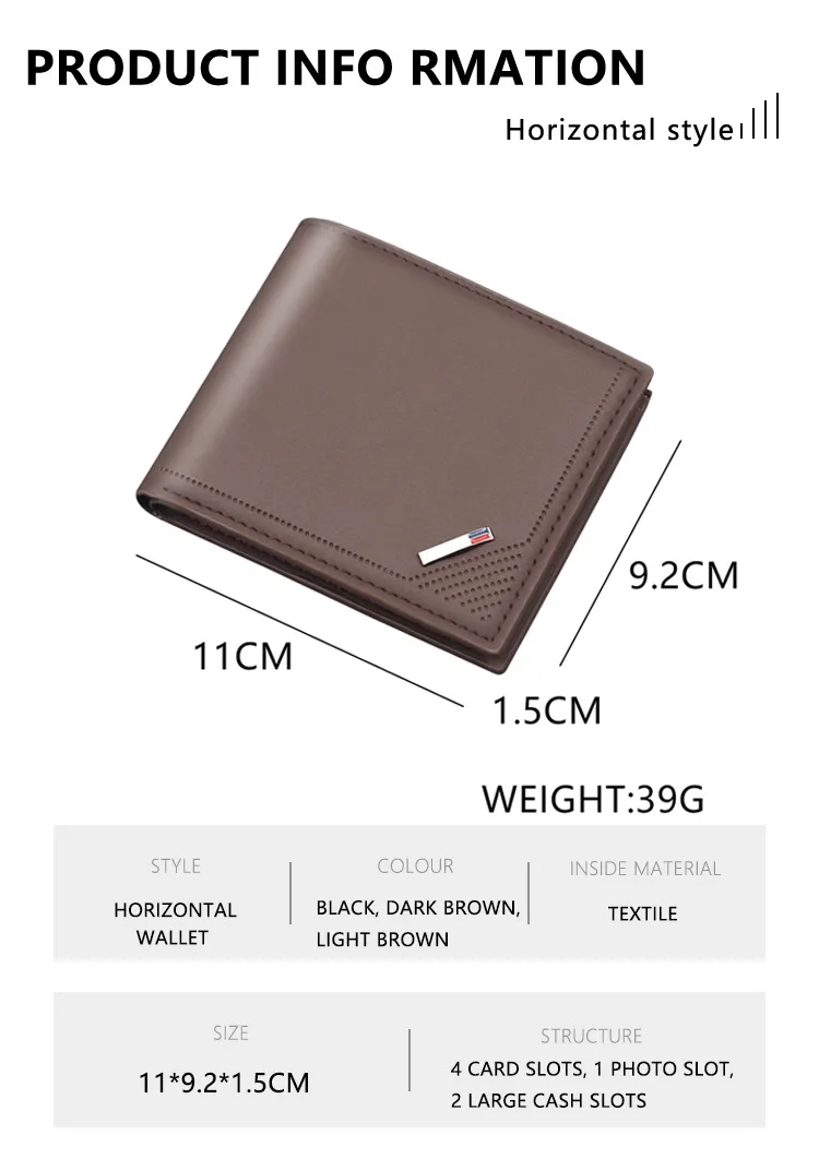 Men's New Business Wallet Factory Direct Sales Leather Card Bag Ultralight Geometric Pattern Elite Style Men's Wallet display picture 3