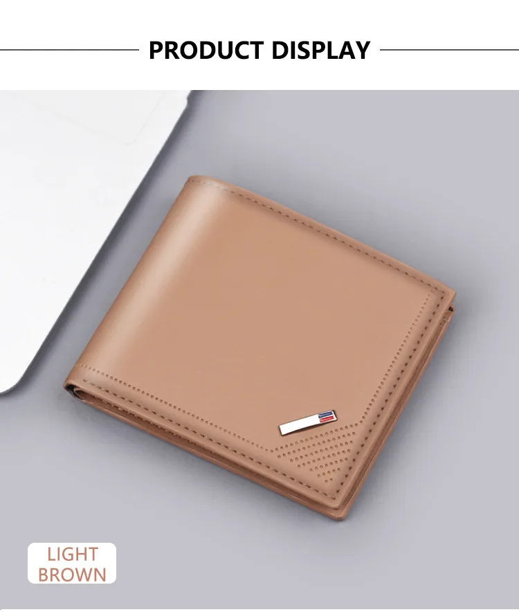Men's New Business Wallet Factory Direct Sales Leather Card Bag Ultralight Geometric Pattern Elite Style Men's Wallet display picture 7