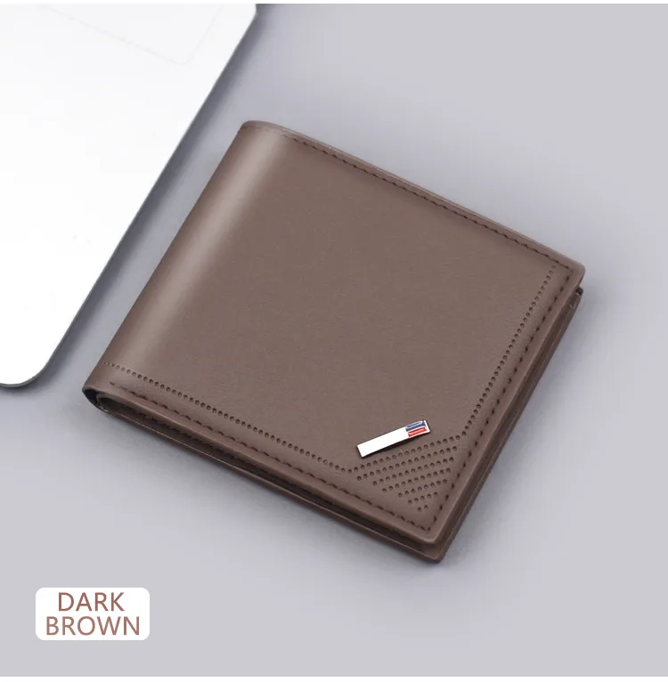 Men's New Business Wallet Factory Direct Sales Leather Card Bag Ultralight Geometric Pattern Elite Style Men's Wallet display picture 8