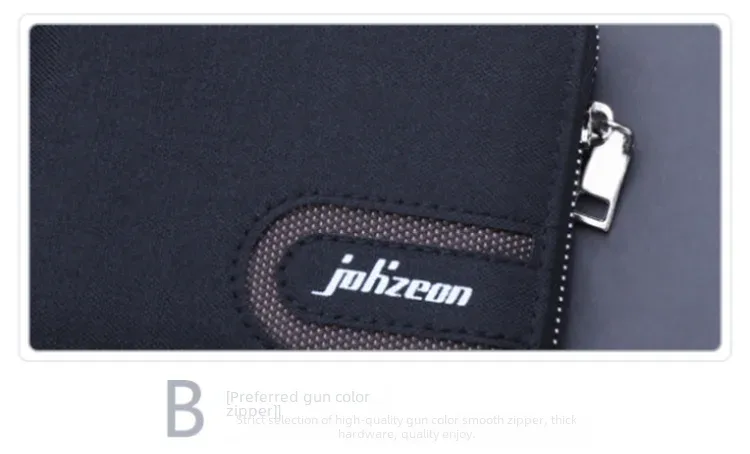 Men's Short Zip Canvas Wallet Vintage Oxford Cloth Simple Fashion Multi-Card-Slot Geometric Pattern Expandable Wallet display picture 14