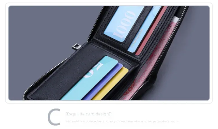 Men's Short Zip Canvas Wallet Vintage Oxford Cloth Simple Fashion Multi-Card-Slot Geometric Pattern Expandable Wallet display picture 15