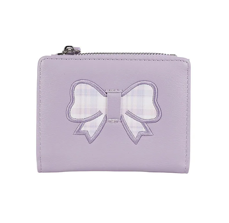 Fashion Bowknot Wallet Women's Short Cute PU Leather Multifunctional Bifold Zipper Coin Purse Sweet Cartoon display picture 6