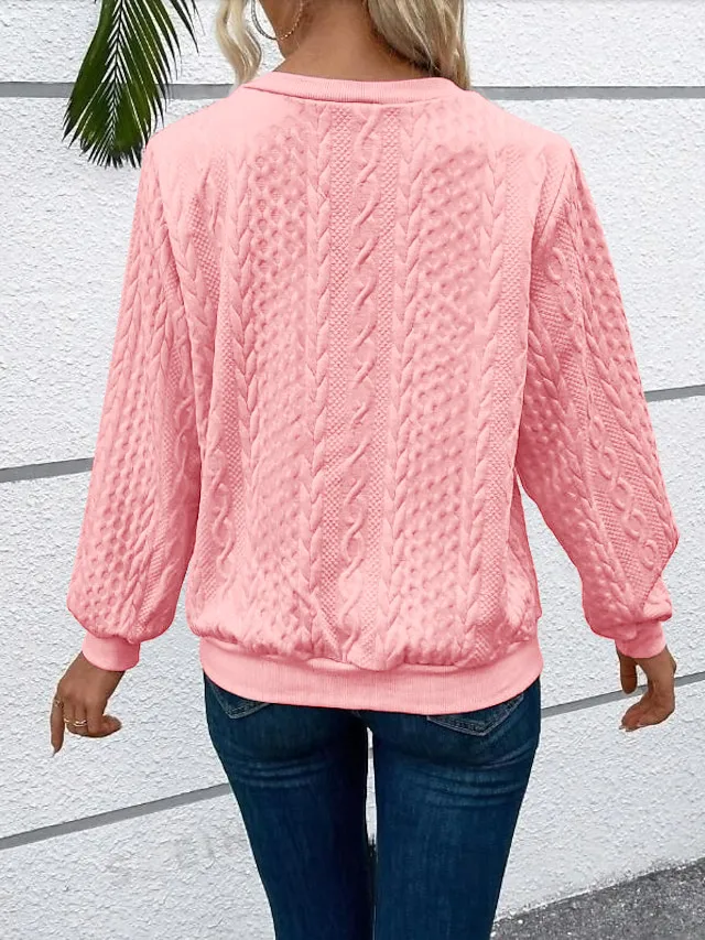 Casual Round Neck Long Sleeve Hoodie Women's Fashion Zipper Sweater Comfortable Polyester Blend Regular Style Hoodie display picture 6