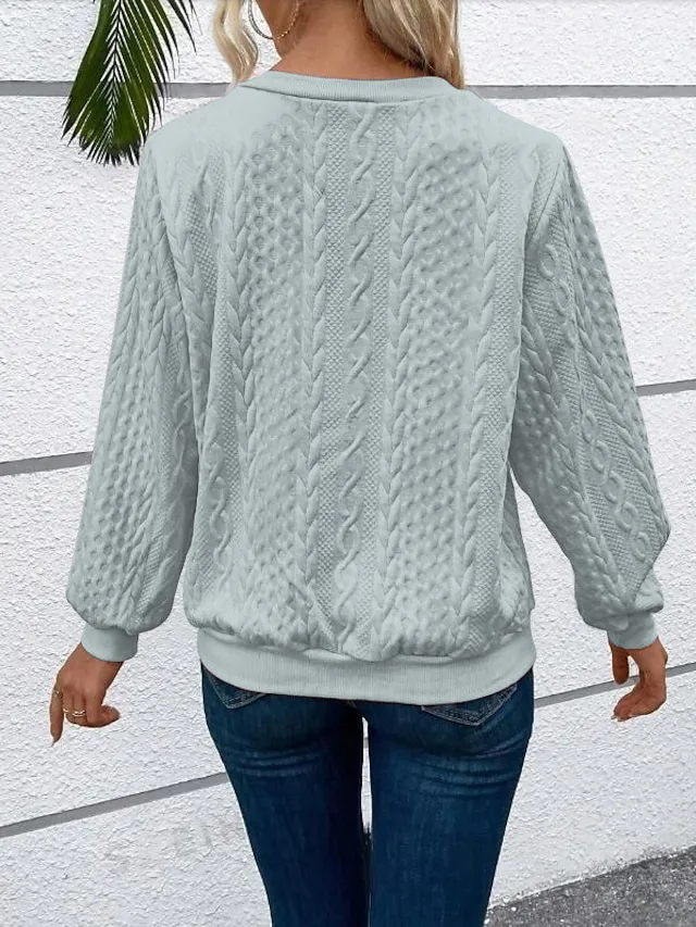 Casual Round Neck Long Sleeve Hoodie Women's Fashion Zipper Sweater Comfortable Polyester Blend Regular Style Hoodie display picture 10