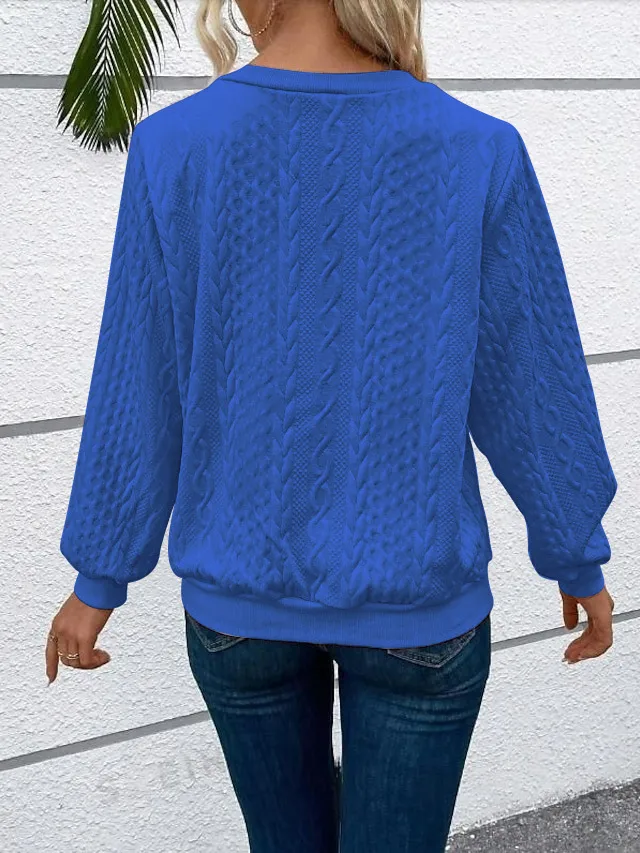 Casual Round Neck Long Sleeve Hoodie Women's Fashion Zipper Sweater Comfortable Polyester Blend Regular Style Hoodie display picture 12