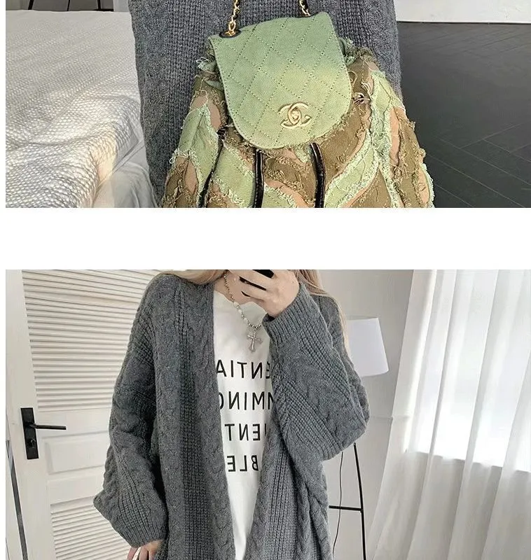 Universal Long Knitted Cardigan Women's Loose Slim Jacket Knee-Length Spring And Autumn New Casual And Comfortable display picture 3