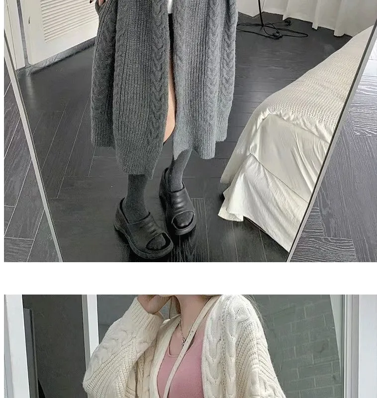 Universal Long Knitted Cardigan Women's Loose Slim Jacket Knee-Length Spring And Autumn New Casual And Comfortable display picture 4