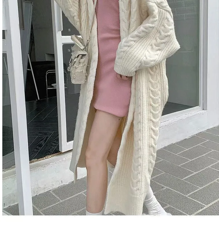 Universal Long Knitted Cardigan Women's Loose Slim Jacket Knee-Length Spring And Autumn New Casual And Comfortable display picture 5