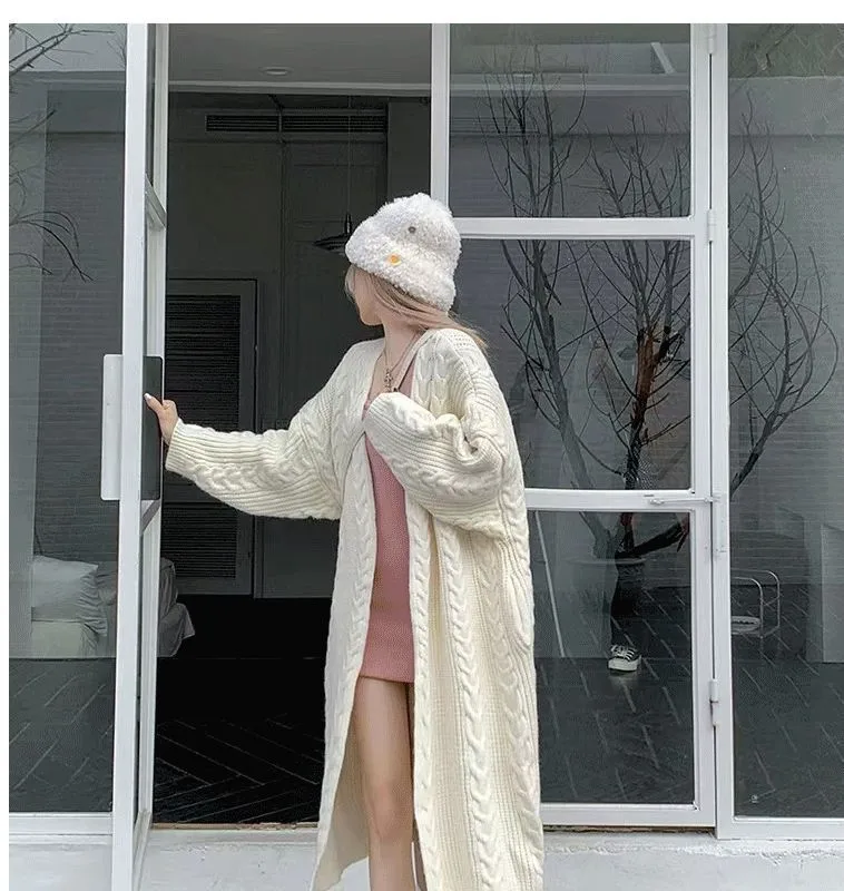 Universal Long Knitted Cardigan Women's Loose Slim Jacket Knee-Length Spring And Autumn New Casual And Comfortable display picture 6