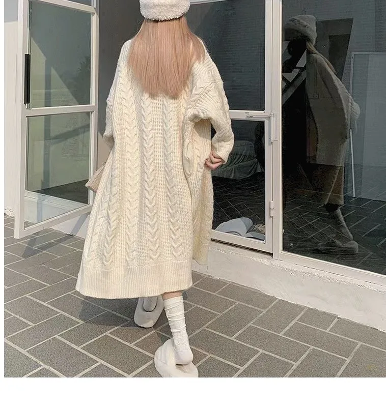 Universal Long Knitted Cardigan Women's Loose Slim Jacket Knee-Length Spring And Autumn New Casual And Comfortable display picture 9
