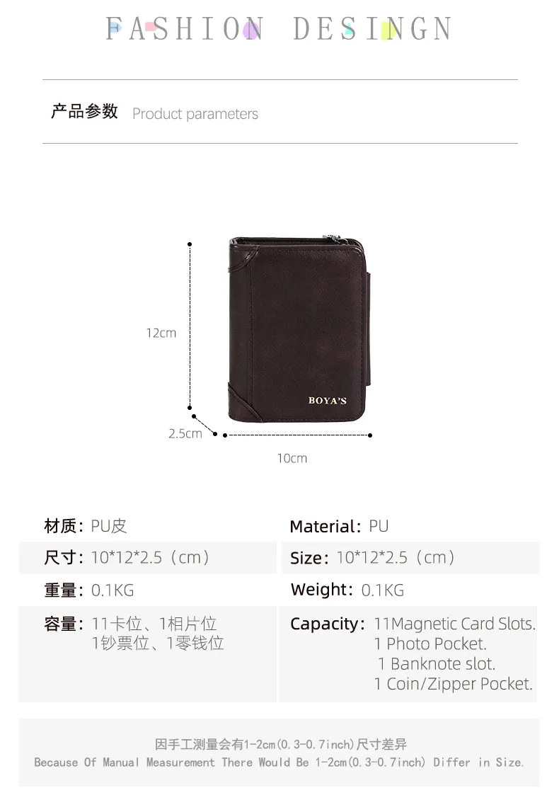 Men's Short Business Wallet Vintage PU Leather Multiple Card Slots Wallet Fashion Durable Suitable For Daily Use Street Style High Street Style display picture 2