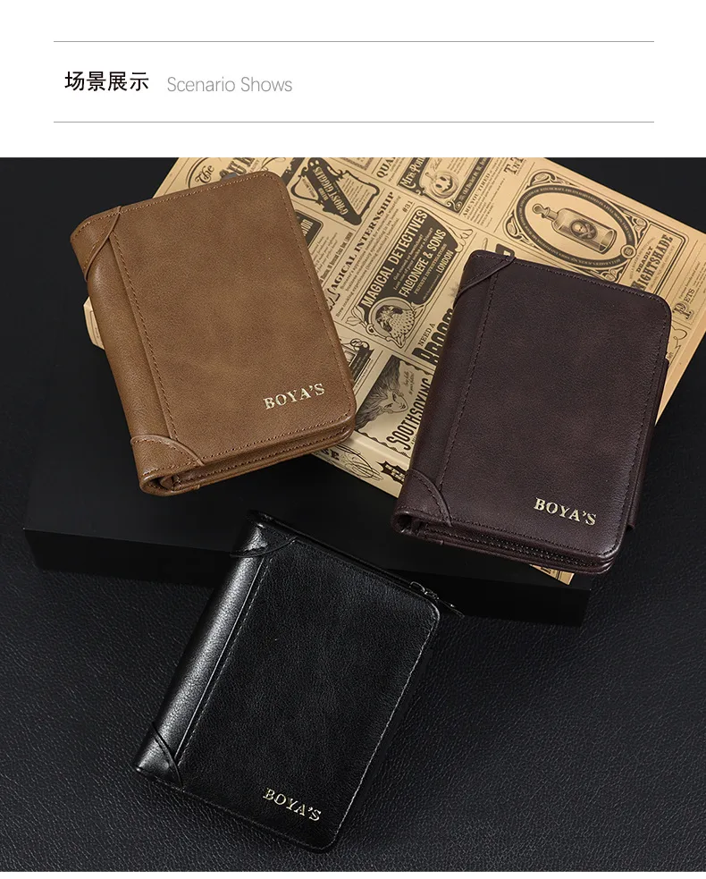 Men's Short Business Wallet Vintage PU Leather Multiple Card Slots Wallet Fashion Durable Suitable For Daily Use Street Style High Street Style display picture 6