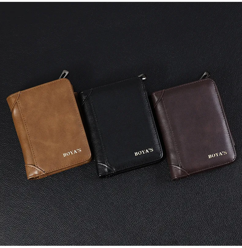 Men's Short Business Wallet Vintage PU Leather Multiple Card Slots Wallet Fashion Durable Suitable For Daily Use Street Style High Street Style display picture 7