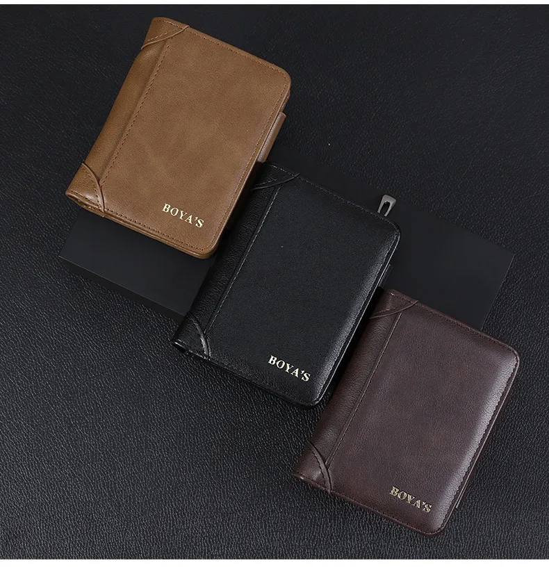 Men's Short Business Wallet Vintage PU Leather Multiple Card Slots Wallet Fashion Durable Suitable For Daily Use Street Style High Street Style display picture 8