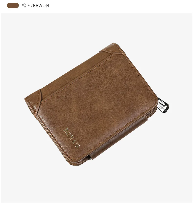 Men's Short Business Wallet Vintage PU Leather Multiple Card Slots Wallet Fashion Durable Suitable For Daily Use Street Style High Street Style display picture 14