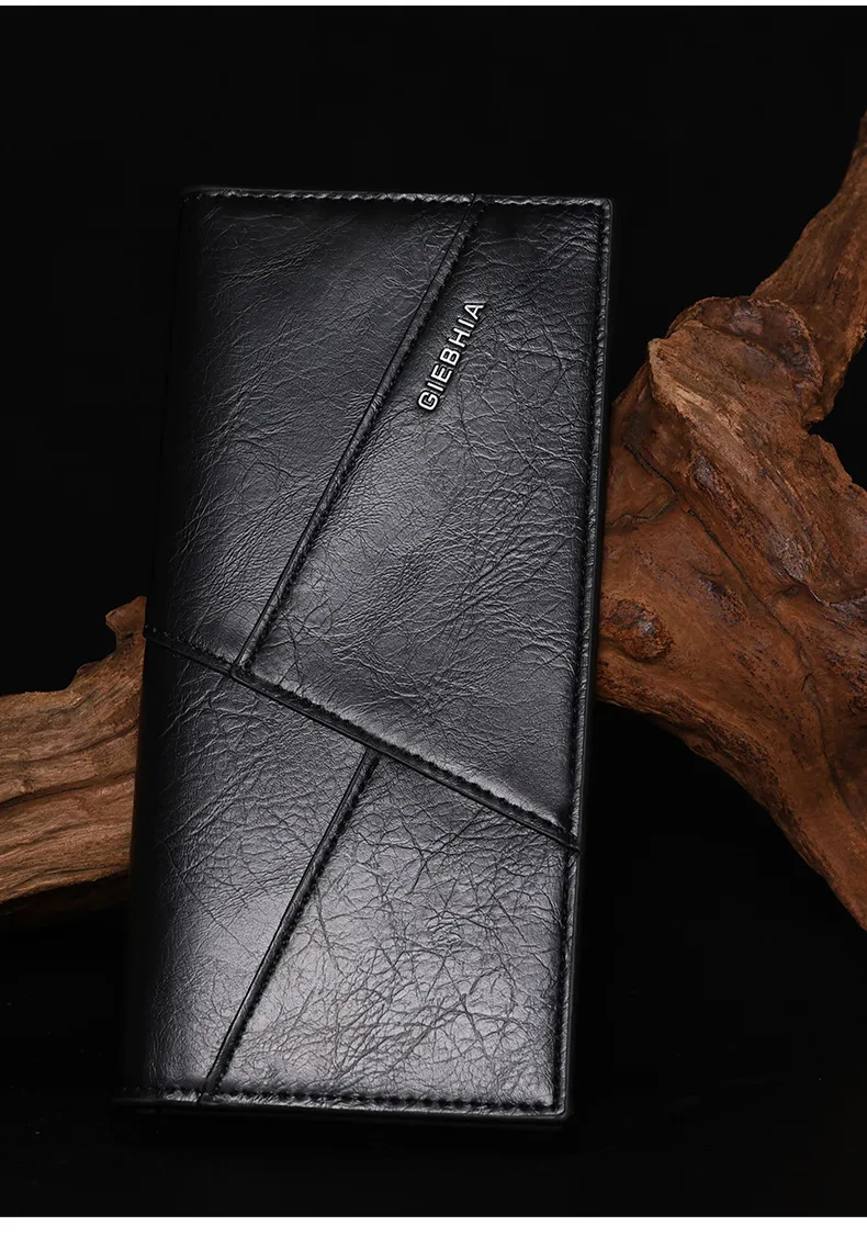 Men's Retro Long Slim Wallet Large Capacity Fashion Polyester Lining Material PU Leather Ultra Light Multifunctional Suit Bag display picture 7
