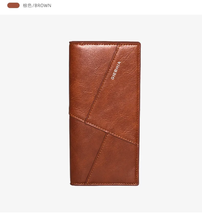 Men's Retro Long Slim Wallet Large Capacity Fashion Polyester Lining Material PU Leather Ultra Light Multifunctional Suit Bag display picture 11