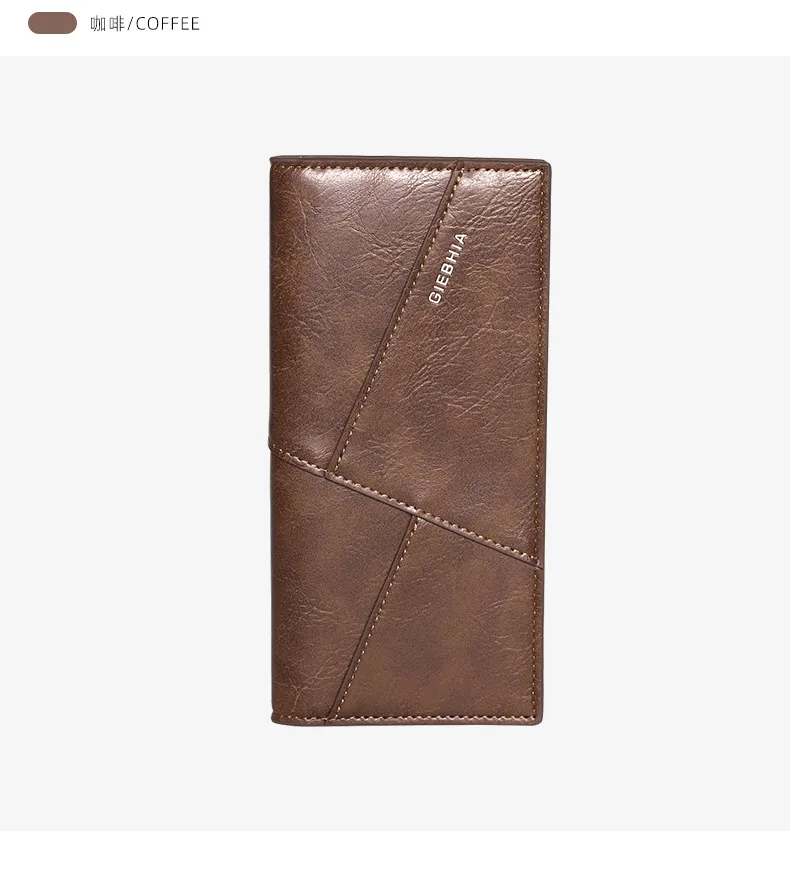 Men's Retro Long Slim Wallet Large Capacity Fashion Polyester Lining Material PU Leather Ultra Light Multifunctional Suit Bag display picture 12