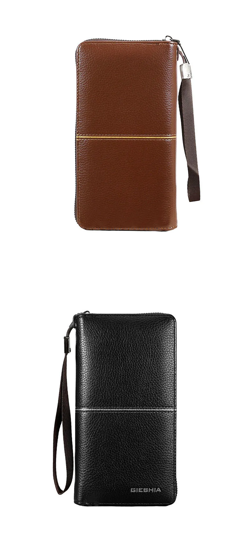 Men's Retro Wallet Large Capacity Soft Leather Zip Mobile Phone Bag Business Portable High-End Sense Men's Wallet display picture 8