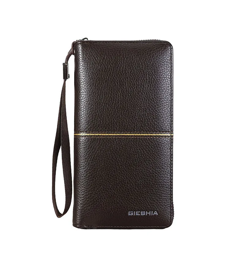 Men's Retro Wallet Large Capacity Soft Leather Zip Mobile Phone Bag Business Portable High-End Sense Men's Wallet display picture 9