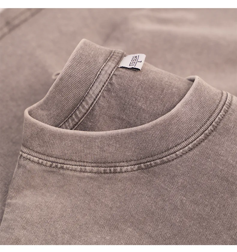 Men's Washed Cotton Short Sleeve T-shirt Loose Cultural Shirt American Style Half Sleeve Snowflake Wax Dyeing Pure Cotton T-shirt display picture 13