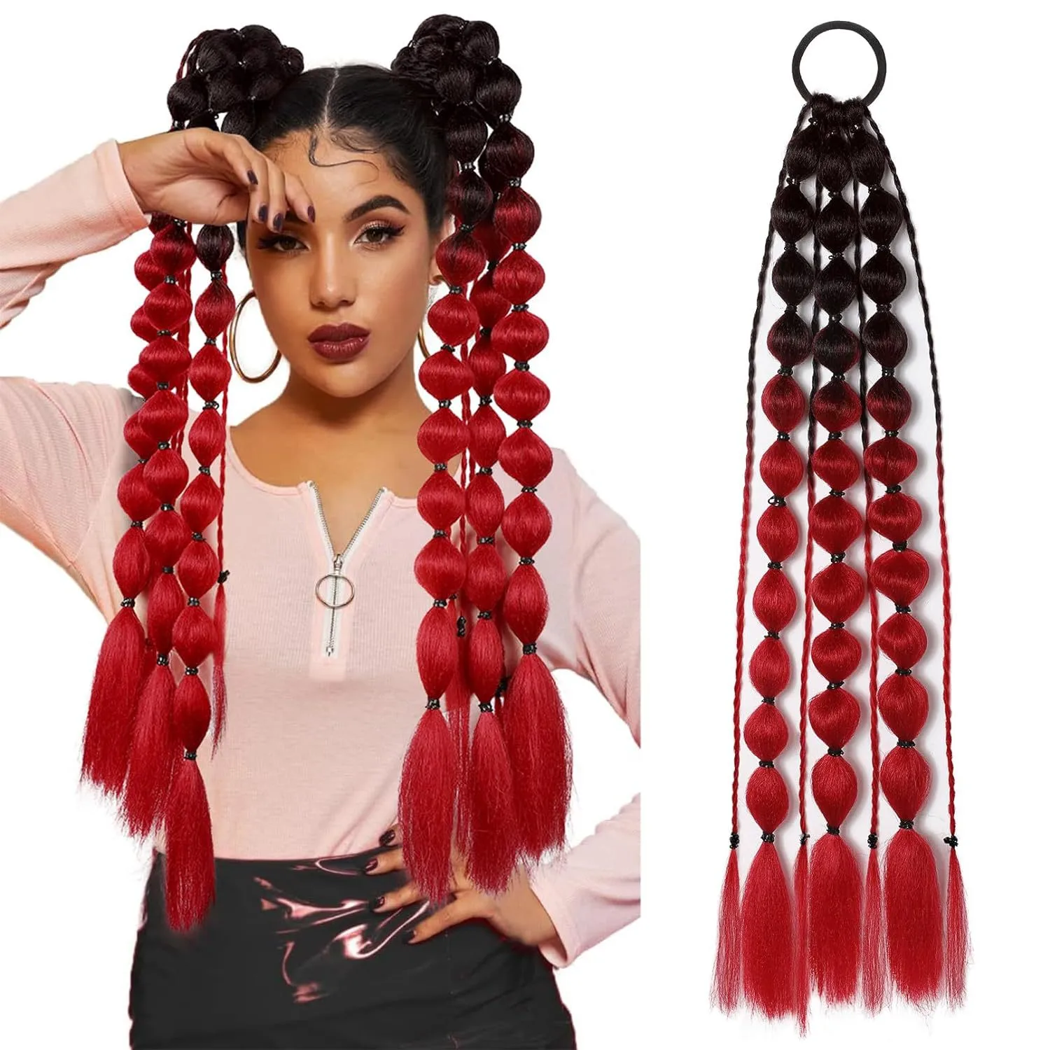 Handmade Knitting Lantern Bubble Braid Wig For Men And Women High Temperature Silk Material display picture 6