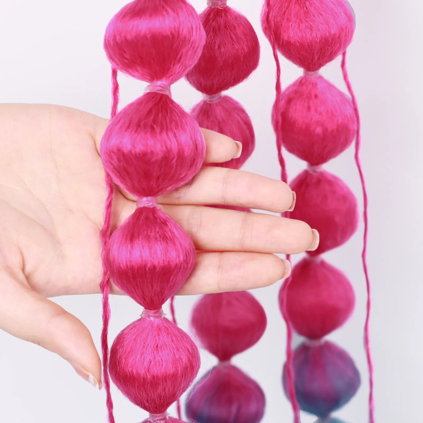 Handmade Knitting Lantern Bubble Braid Wig For Men And Women High Temperature Silk Material display picture 1