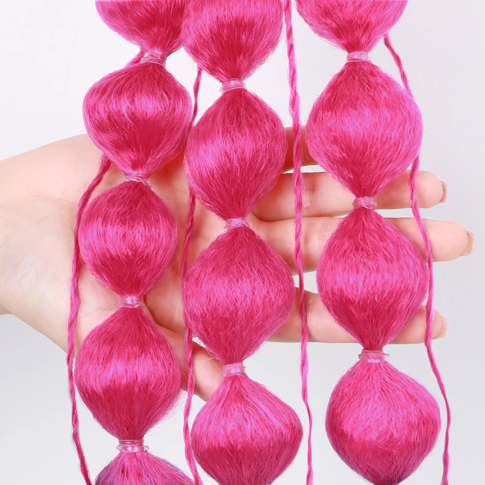 Handmade Knitting Lantern Bubble Braid Wig For Men And Women High Temperature Silk Material display picture 2