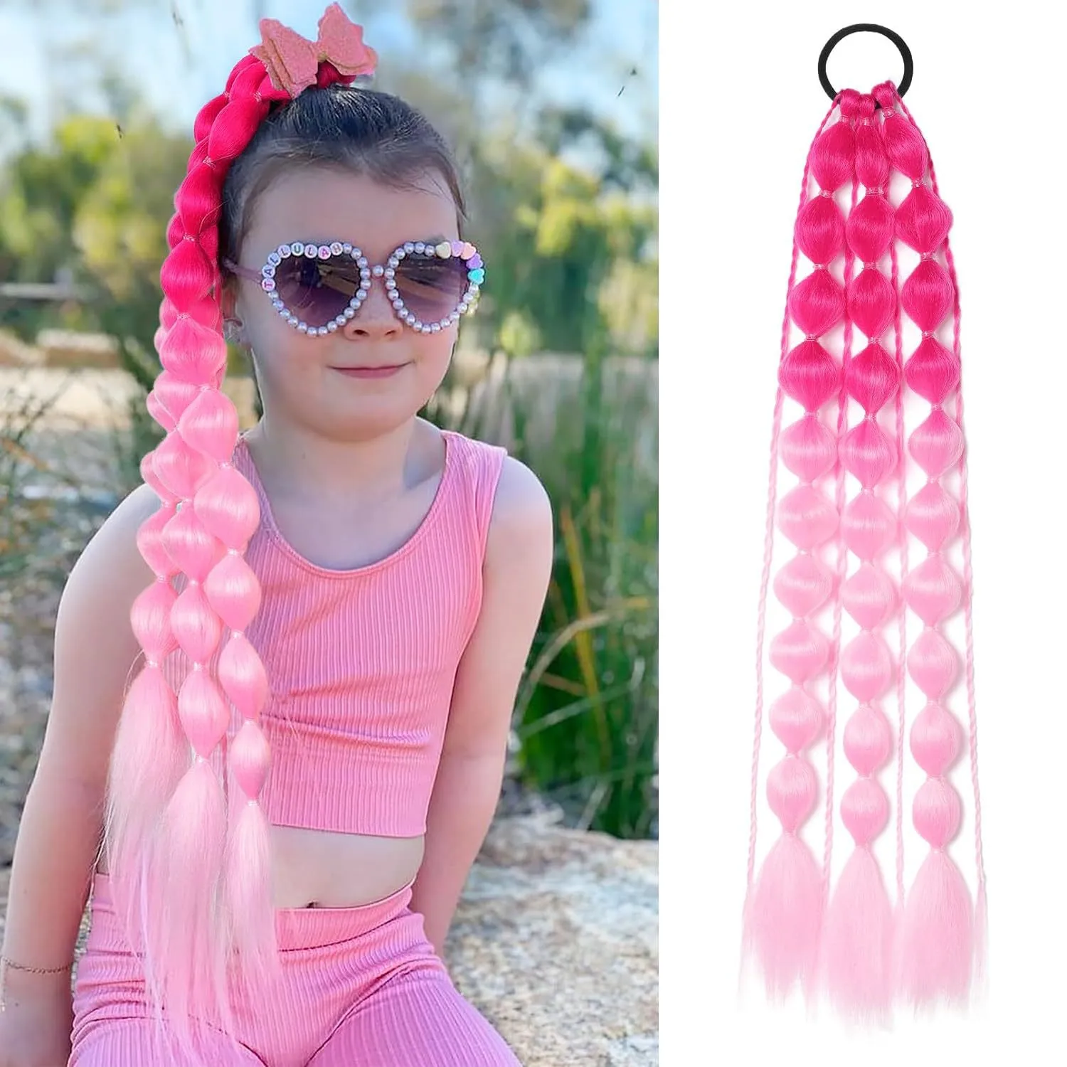 Handmade Knitting Lantern Bubble Braid Wig For Men And Women High Temperature Silk Material display picture 9