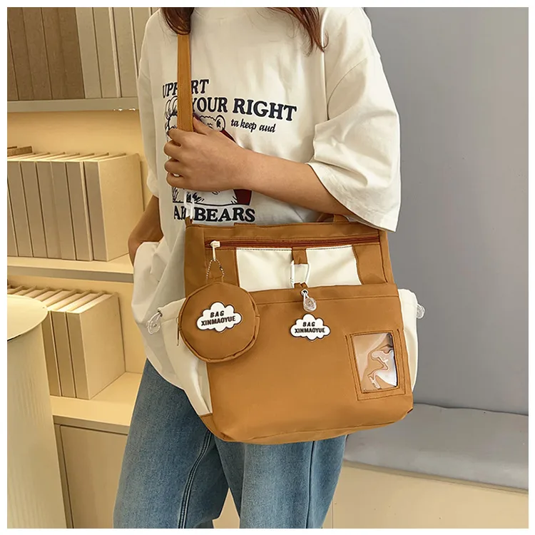 Fashion Style Large Capacity Handbag Summer Trendy Crossbody Shoulder Bag Ladies Students With Nylon Material Zipper Closure display picture 3