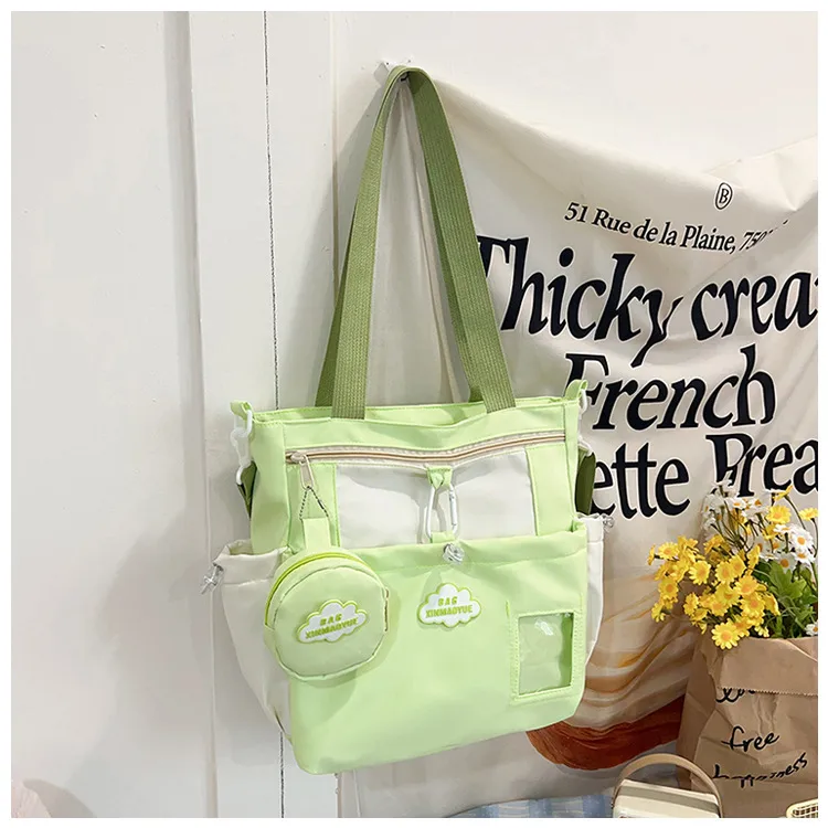 Fashion Style Large Capacity Handbag Summer Trendy Crossbody Shoulder Bag Ladies Students With Nylon Material Zipper Closure display picture 5