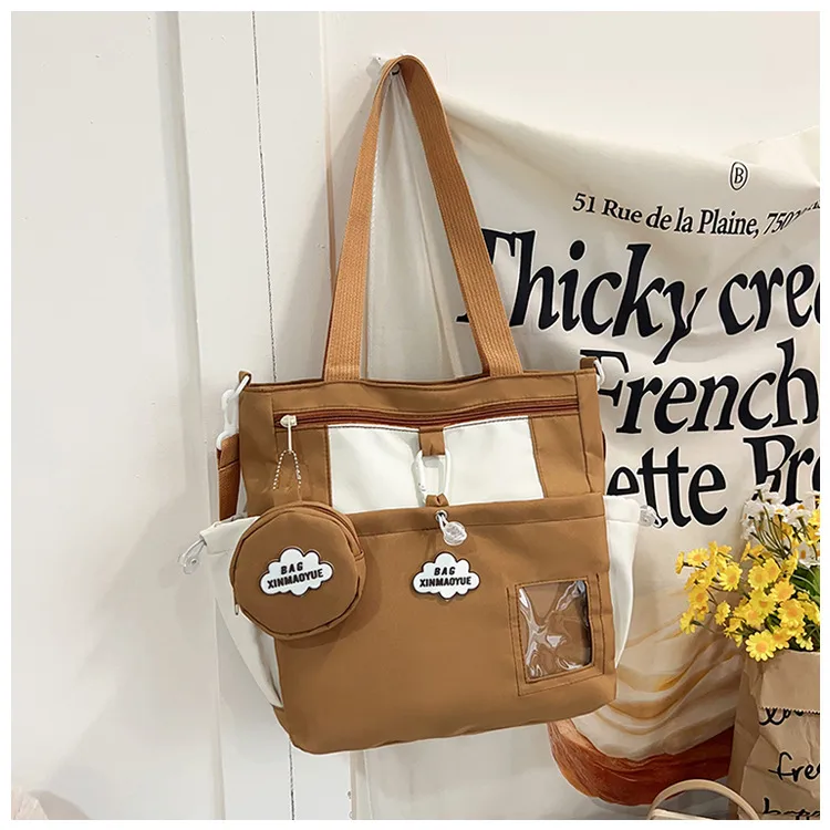 Fashion Style Large Capacity Handbag Summer Trendy Crossbody Shoulder Bag Ladies Students With Nylon Material Zipper Closure display picture 7