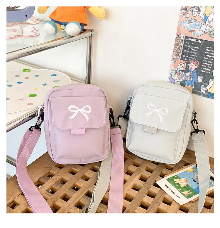 Cute Bow Tie Student Commuter Single-shoulder Bag, Soft And Girly Forest-style Small Crossbody Bag display picture 18