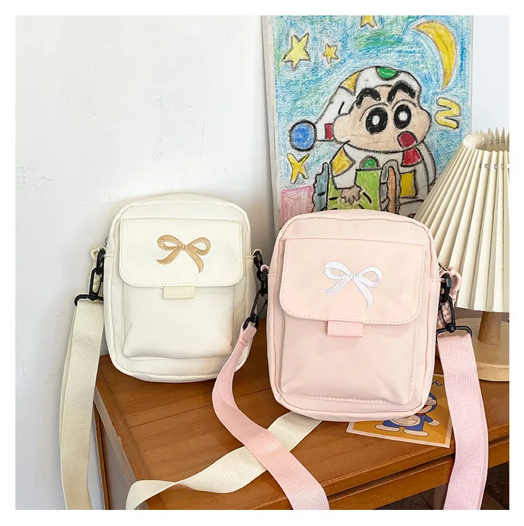 Cute Bow Tie Student Commuter Single-shoulder Bag, Soft And Girly Forest-style Small Crossbody Bag display picture 20