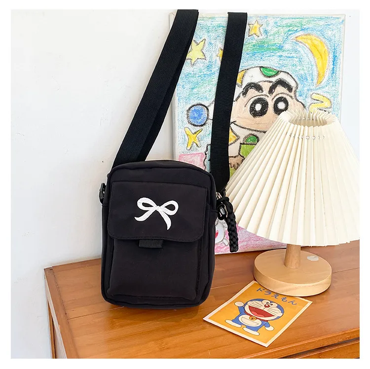 Cute Bow Tie Student Commuter Single-shoulder Bag, Soft And Girly Forest-style Small Crossbody Bag display picture 21